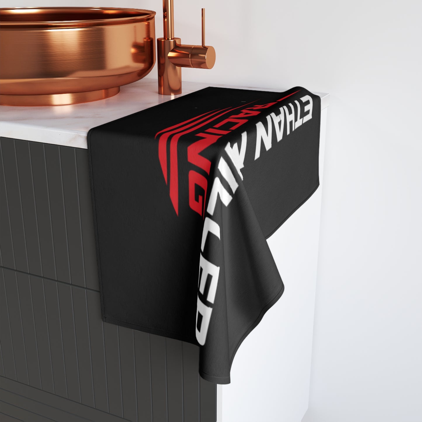 Racing Hand Towel — "Ethan Miller Racing" Logo Sports Towel